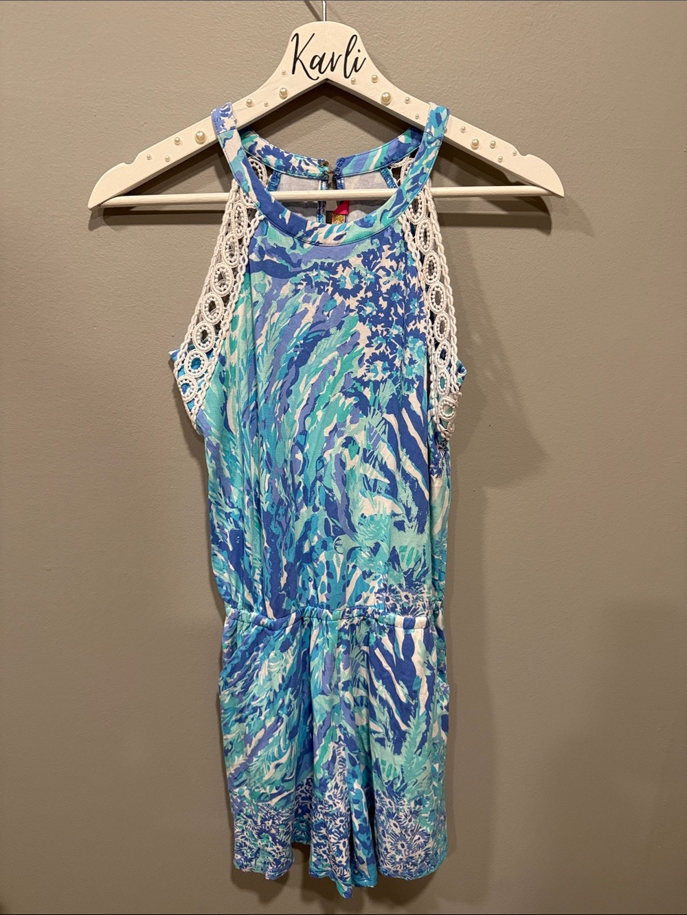 Lilly Pulitzer XXS Lala Romper - Blue Haven Hey Hey Soleil